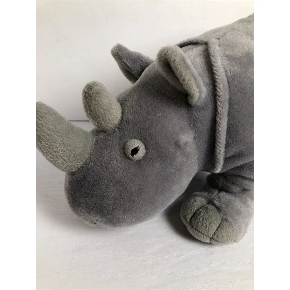 Rhino Rhinoceros Standing Plush Stuffed Animal Gray 14